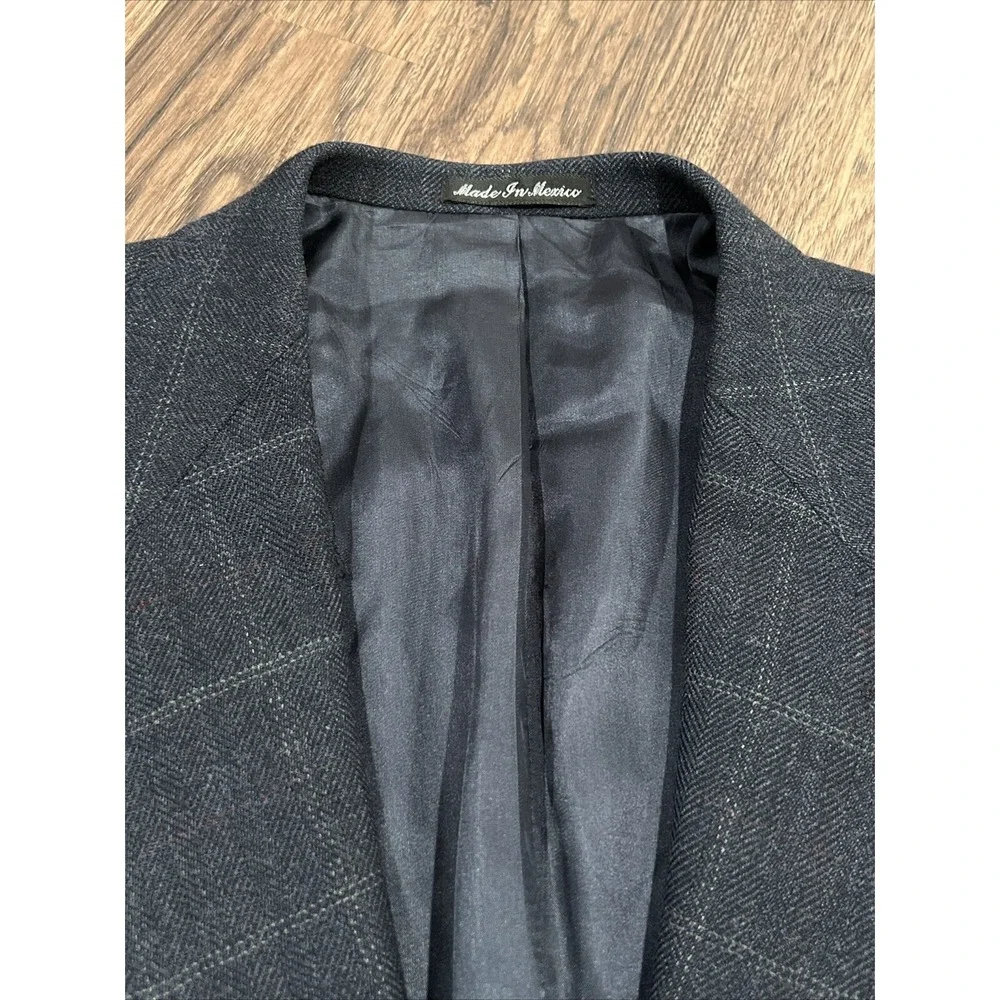 RALPH LAUREN Mens Blazer Sport Coat Two Button Jacket 46L Tartan Plaid Green